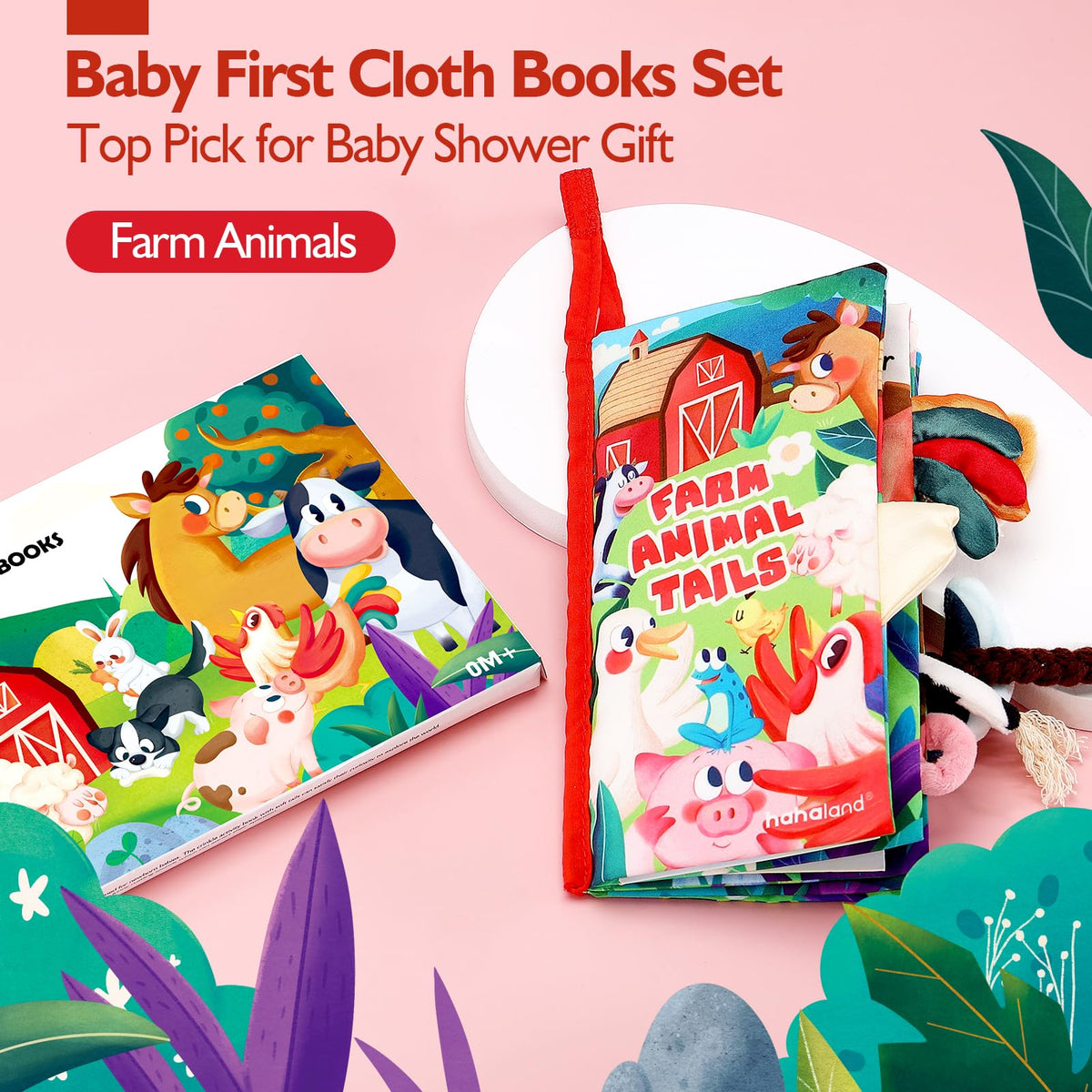 hahaland Baby Books 0-6 Months Infant Tummy Time Toys High Contrast