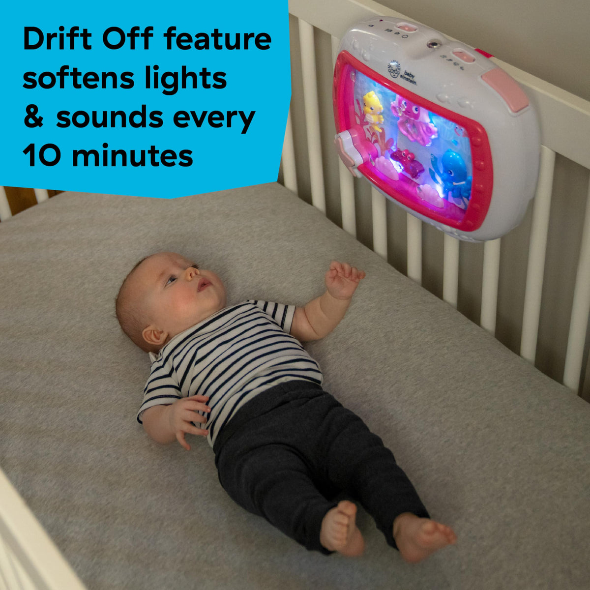 Baby Einstein Sea Dreams Soother, Crib Toy with Remote, Baby Sleep Aid, Calming Lights & Melodies, Newborn and Up