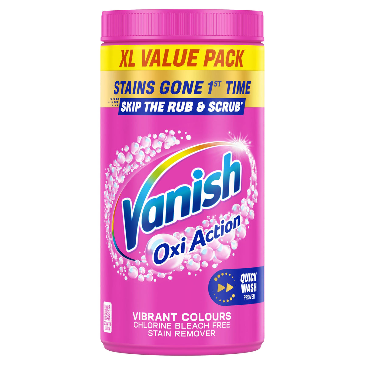 Vanish Stain Remover, Gold Oxi Action Powder, 470g, Restores Whites and Protects Laundry from Greying, Removes Stains, Odours Laundry Detergent Leave Behind, Bleach Free