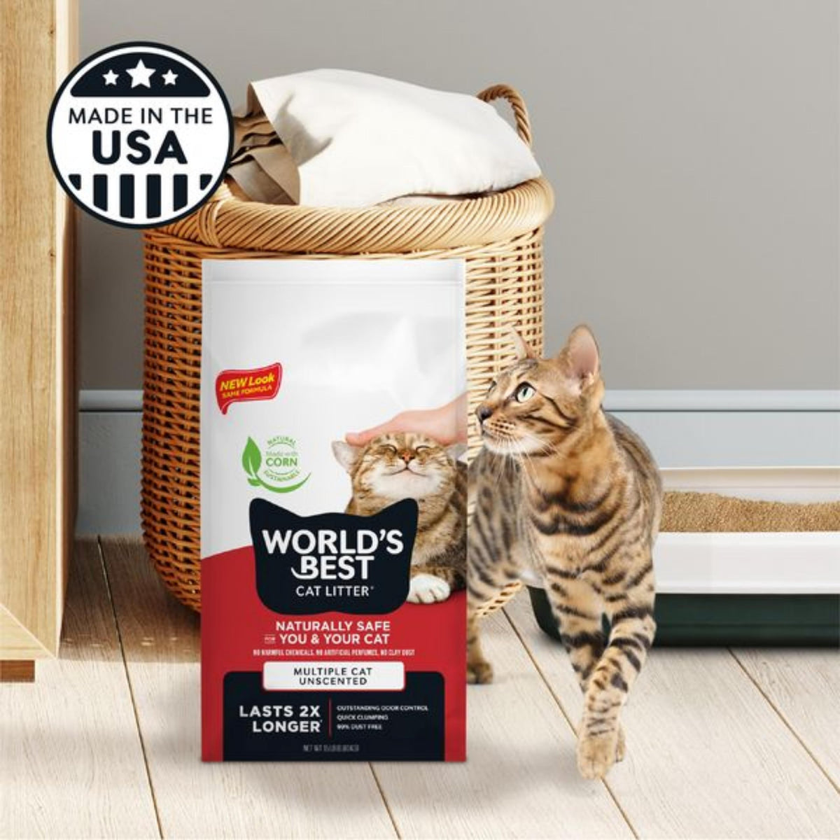 WORLD'S BEST CAT LITTER Comfort Care Unscented, 28-Pounds