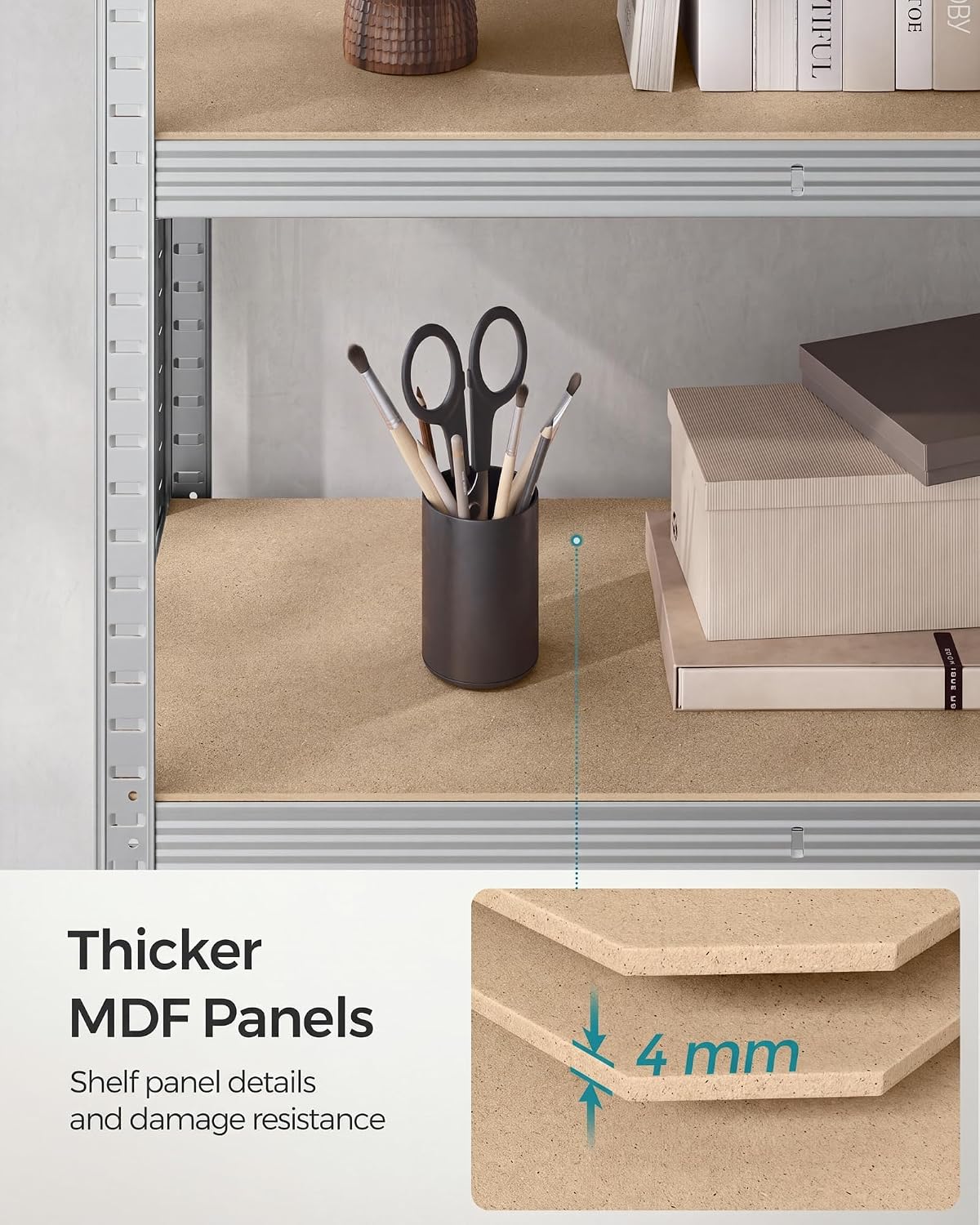 SONGMICS 5-Tier Heavy-Duty Shelving Units, Set of 2, Boltless Assembly