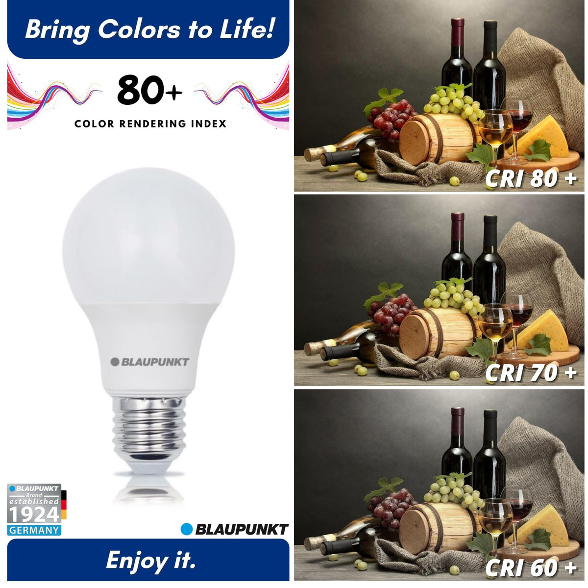 BLAUPUNKT E27 Classic Bulb A60 6W 600 Lumen 4000K Neutral White, 6-Pack