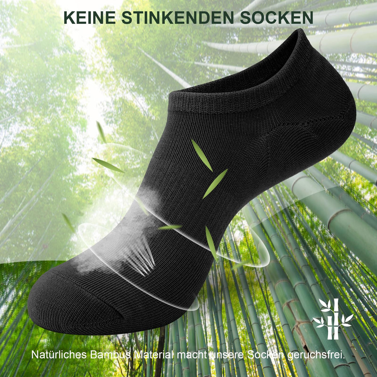 Niofind Bamboo Trainer Socks for Womens & Mens, 6 Pairs, Non Slip No Show