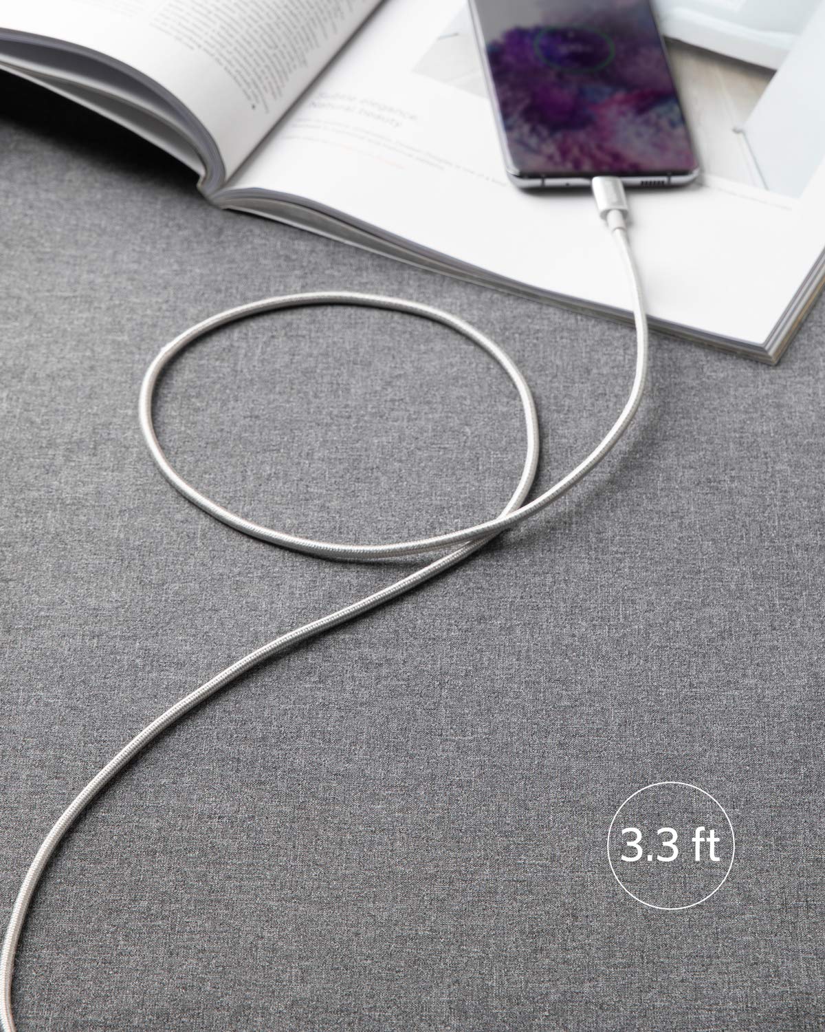 Anker USB C to USB C Charger Cable, 60W (3A) New Nylon (6 ft/1.8m, 2-Pack)