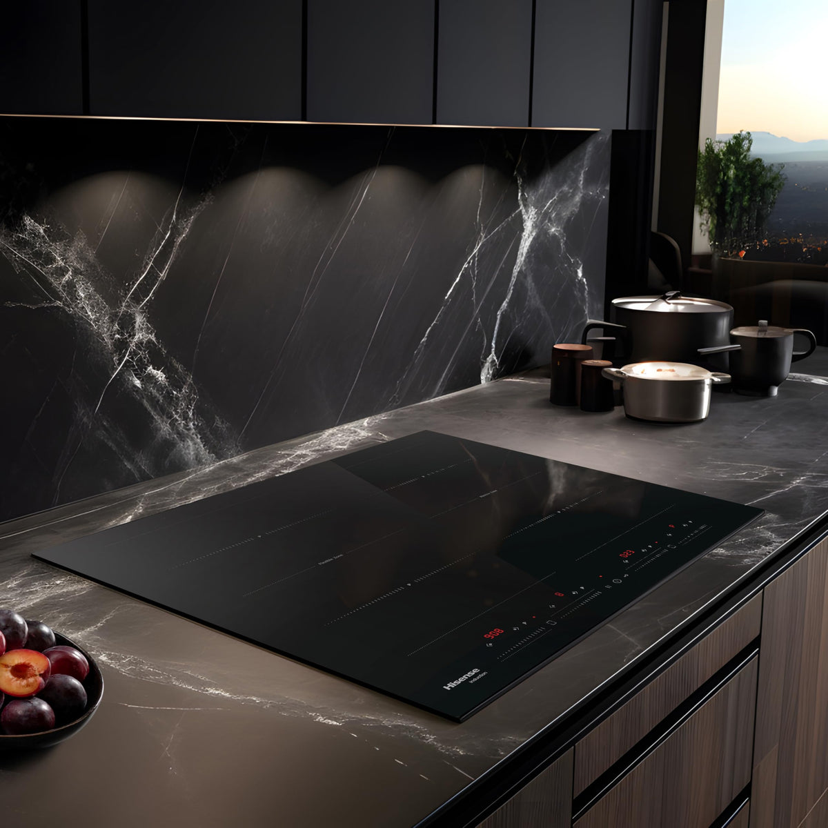Hisense E6432C Built-in 60cm Electric Ceramic Hob with Child Lock, Touch control, Timer Function - Black 7200W, 20 x 24 x 2 inches (L x W x H)