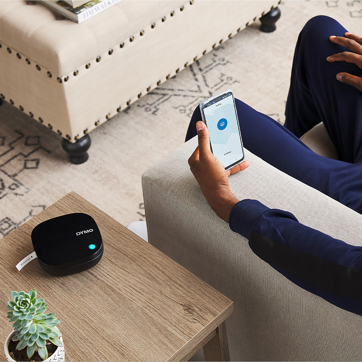 Dymo LetraTag 200B Bluetooth Label Maker | Compact Label Printer | Connects Through Bluetooth Wireless Technology to iOS and Android | Includes 1 White Paper Label Tape | Black
