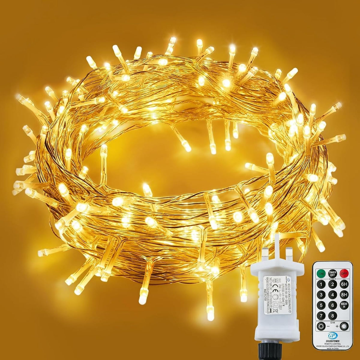 LITYBY Fairy Lights Plug in Waterproof,120LED String Lights Main Powered