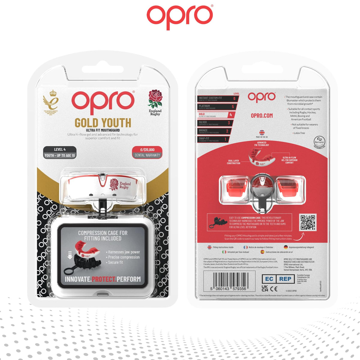 OPRO Gold Level Sports Mouthguard, Premium Fit Adult & Kids