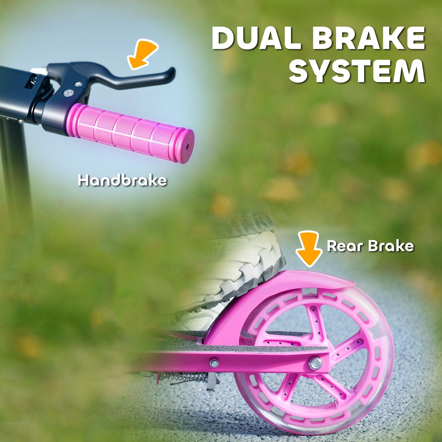 AIYAPLAY Kids Folding Scooter with LED Light-Up Wheels — Ages 3-8, Dual Brakes