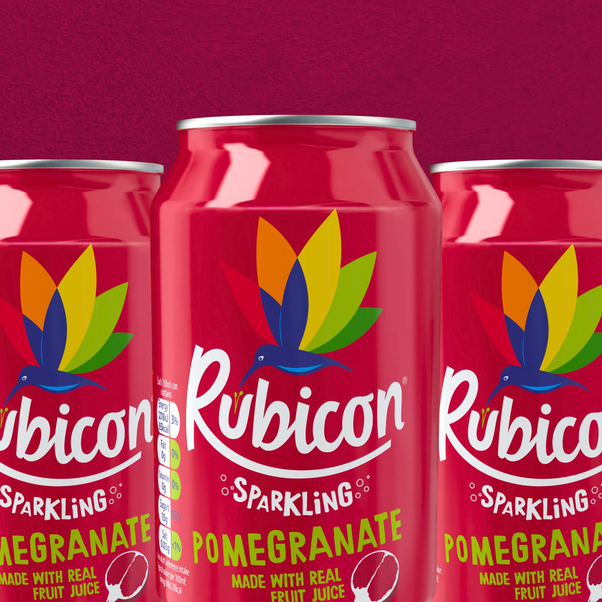 Rubicon Mango Sparkling Fruit Soft Drink, 6 Pack, 330ml Cans