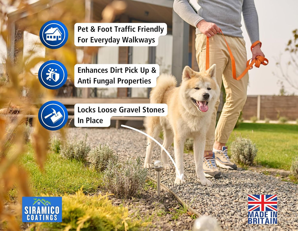 GRAVELHOLD Pour On ECO Resin™ Glue | 5 litres | Waterbased Binder for Gravel Stones and Mulch on Borders, Patios & Garden Paths. Non Toxic & Pet Friendly