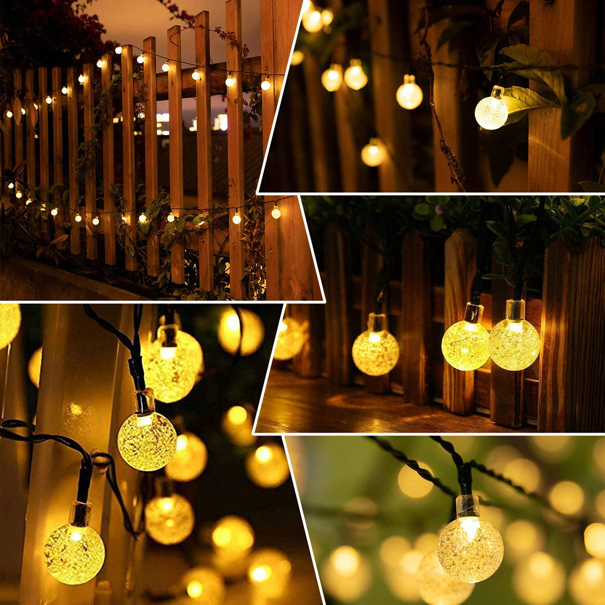 Lezonic Solar String Lights Outdoor, 50LED 7M/23Ft Solar Fairy Lights
