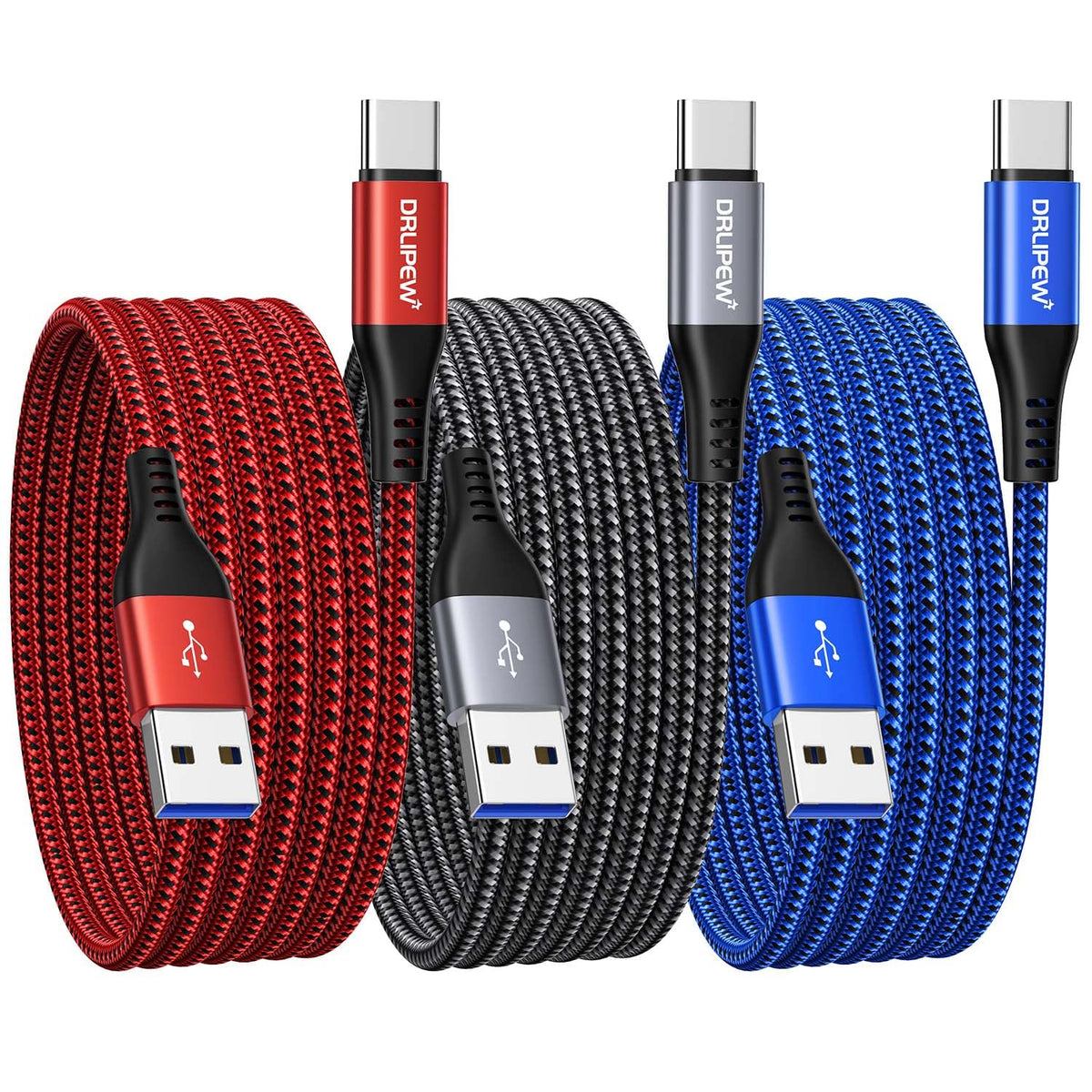 USB C Charger Cable 3Pack 3M/10FT,USB Type C Fast Charging Cable Braided