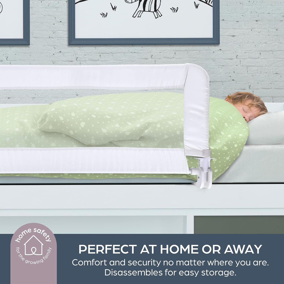 Dreambaby Phoenix Toddler Bed Guard - Foldable & Travel Safety Rail - Suitable for Single, Double and King Size Mattress - Measures 110cm Wide x 45.5cm Tall