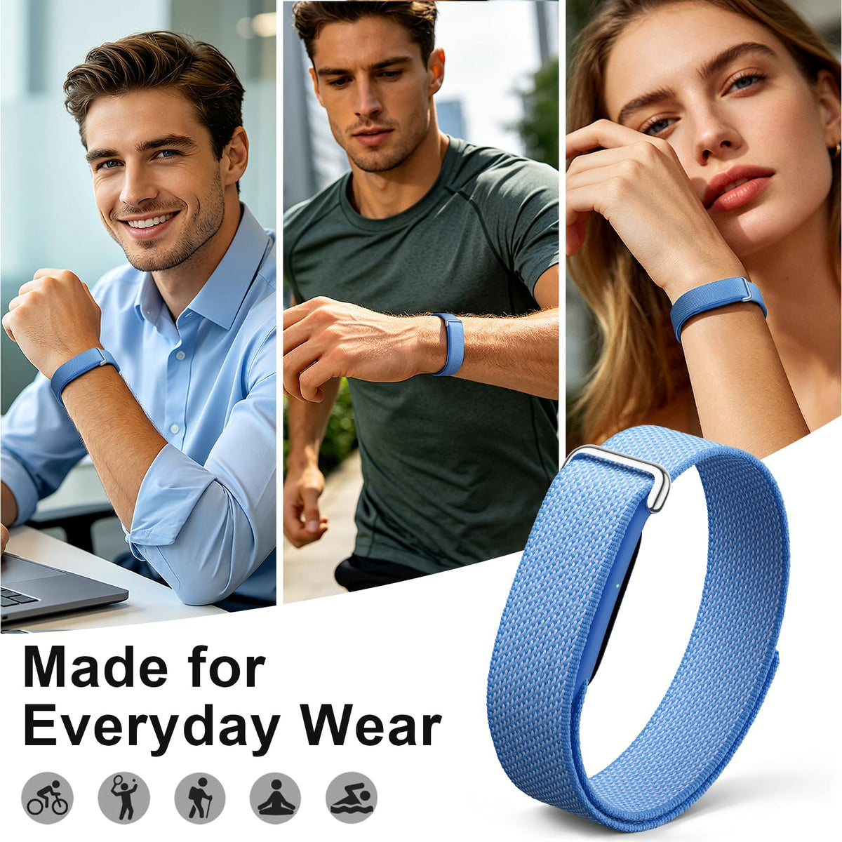 Compatible with Google Fitbit Air Strap Nylon Loop Sport Replacement Band