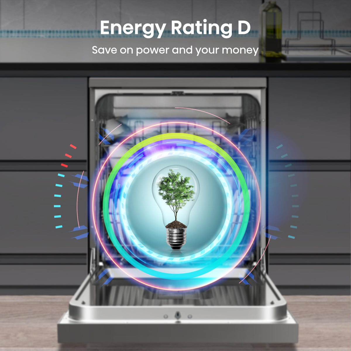 Hisense HS523E15WUK Slimline 10 Places Free Standing Dishwasher White with 30 Minutes Quick Wash [Energy Class E]