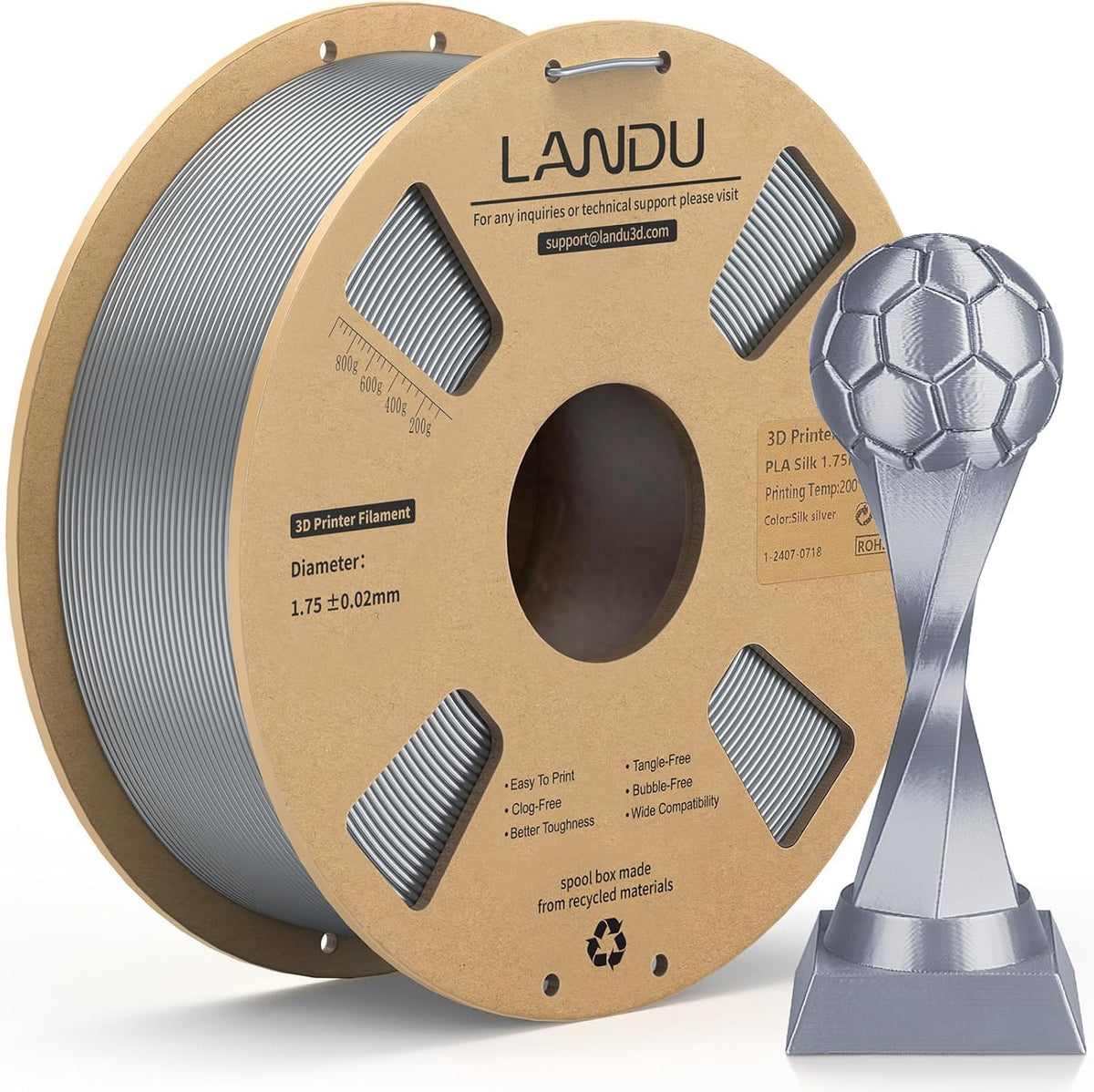 LANDU Filament Dryer 3D Printer Filament Dry Box,2 Spools Double Fast Heating Upgraded Filament Dehydrator Keeping Filaments Dry for 1.75mm/2.85mm One-Key Set for PLA PETG ABS TPU