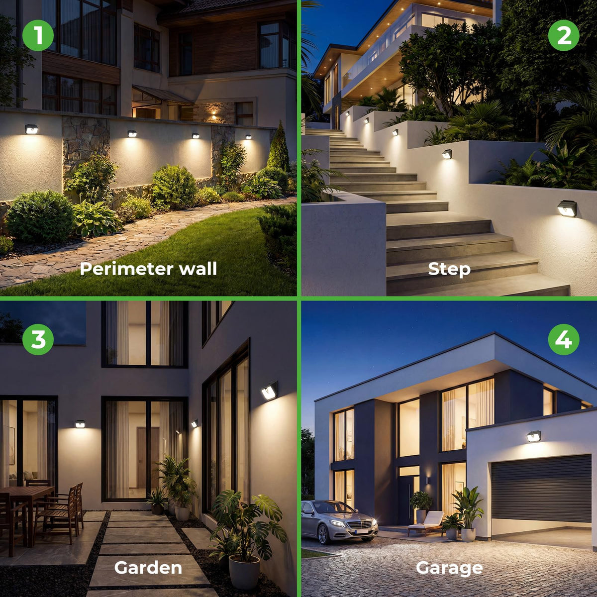 nipify Solar Lights,Upgraded 3000K Warm Solar Garden Lights,3 Modes Motion Sensor and IP65 Waterproof Solar Lights Outdoor Garden for Outside Shed Driveway Backyard Garage Walkway Wall Fences