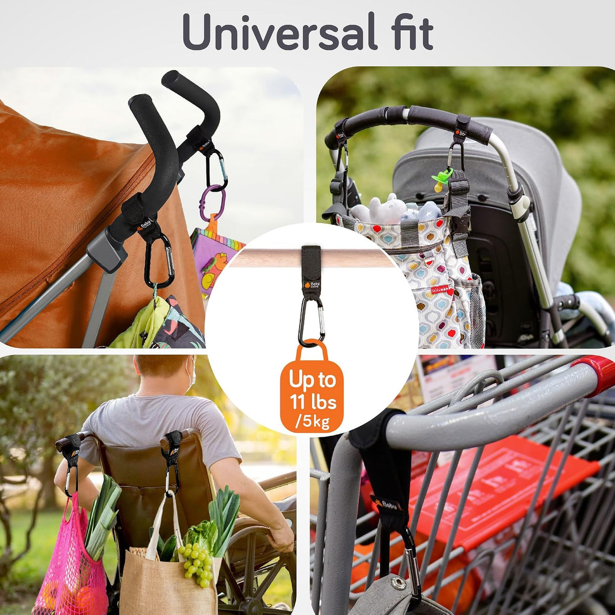 Baby Uma Buggy Clips for Pram - Award-Winning, 5 kg Capacity, Non-Slip