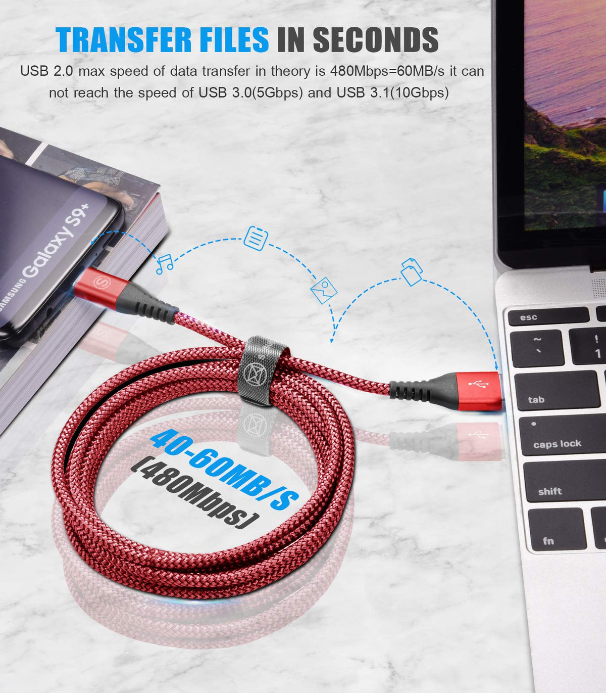 2-Pack 2M USB C Cable 3.1A Fast Car Charger Cable Compatible for iPhone 17 air 16 15 Plus Pro Max, Samsung Flip/Fold 7 6 5 4 3 S26 S25 S24 S10 S20 S21 S22 S23 A16/15/14/13/12 A35/A34 A56/55/54, Pixel