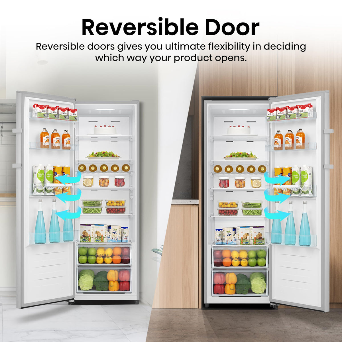 Hisense FV298N4ACE Tall Freestanding Freezer 240 Litre Capacity Total No Frost with LED Display 59D x 59.5W x 172H cm - Stainless Steel, Silver
