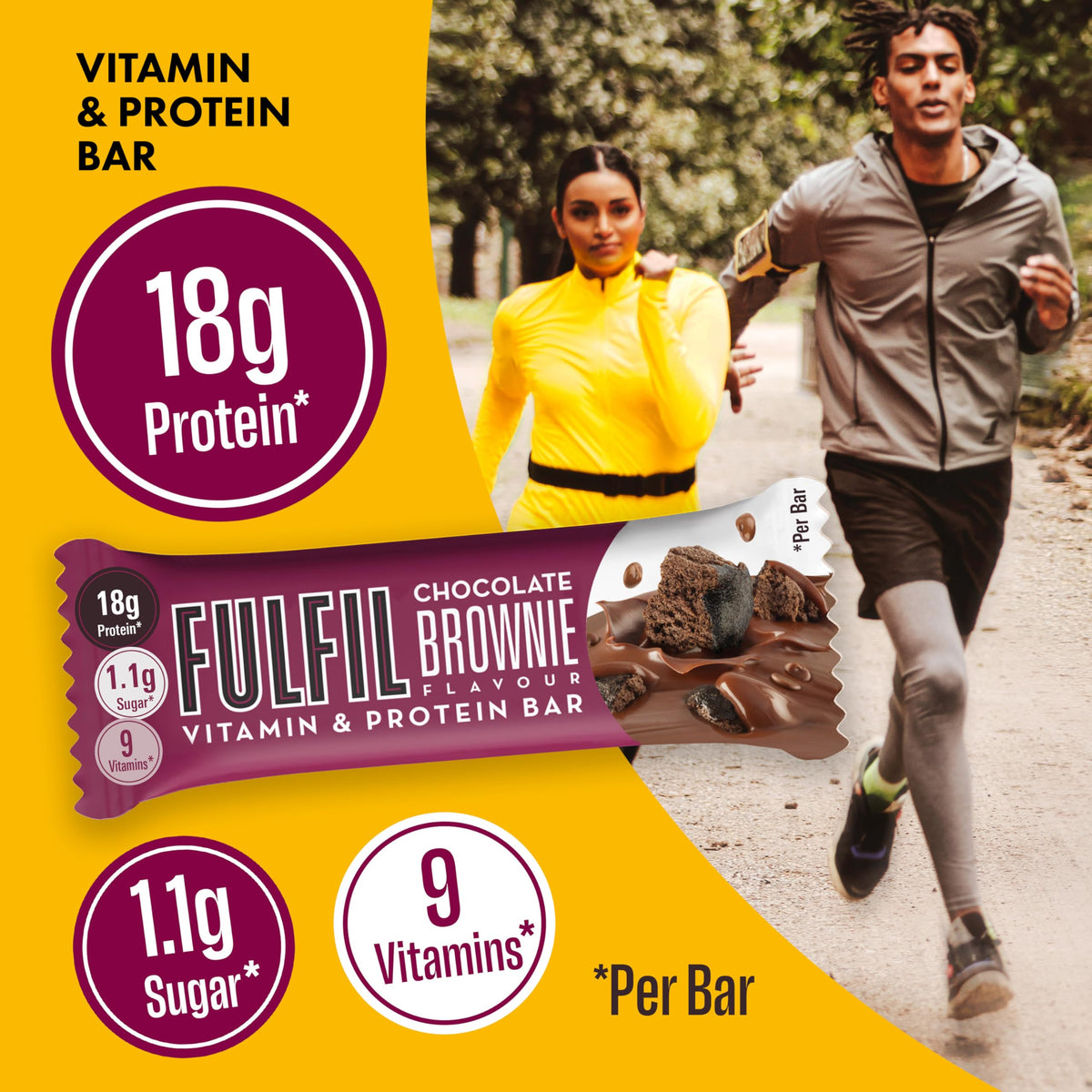 FULFIL Vitamin and Protein Bars, Chocolate Salted Caramel Flavour, 15 x 55g