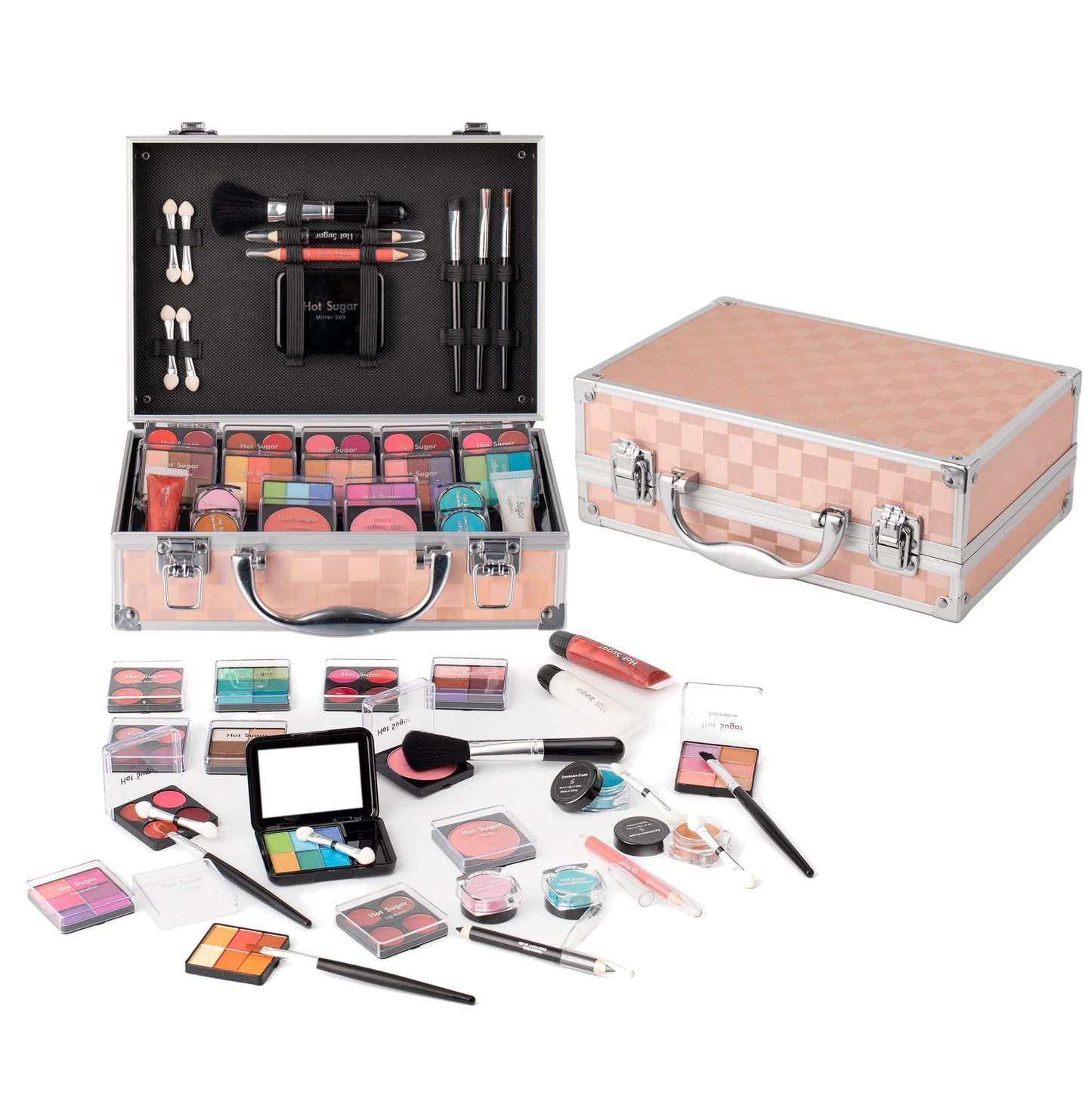 Hot Sugar Girls Makeup Set, Complete Starter Cosmetics Kit with Eye Shadow, Lip Balm, Blush, Lip Gloss, Brushes, Eye Pencils and Mirror (Mermaid)