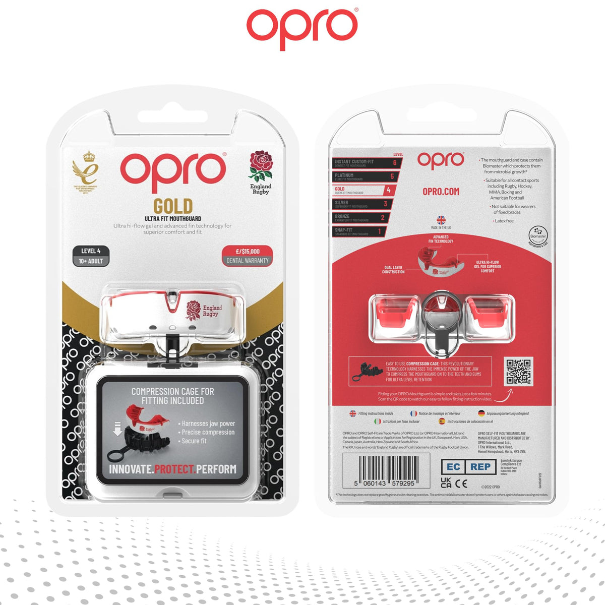 OPRO Gold Level Sports Mouthguard, Premium Fit Adult & Kids