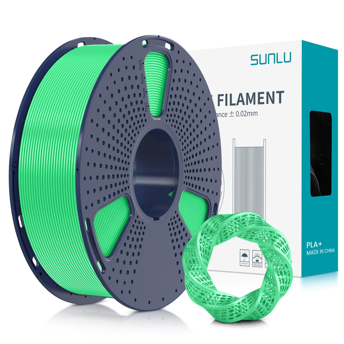 SUNLU PLA+ 3D Printer Filament, Tougher PLA Plus Filament 1.75mm, 1KG Black