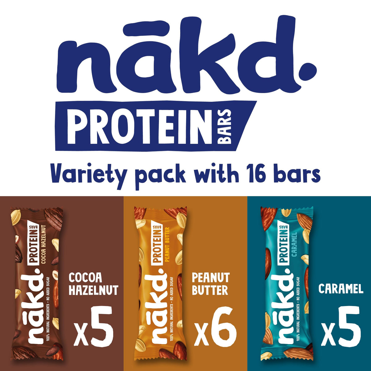 Nakd Cocoa Hazelnut Protein Bar - Vegan - Gluten Free - Healthy Snack, 45g (Pack of 16 bars)