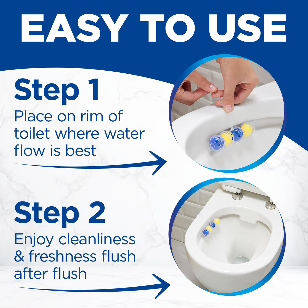 Bloo Power Active Toilet Rim Block & Freshener, Fresh Flowers, Pack of 1