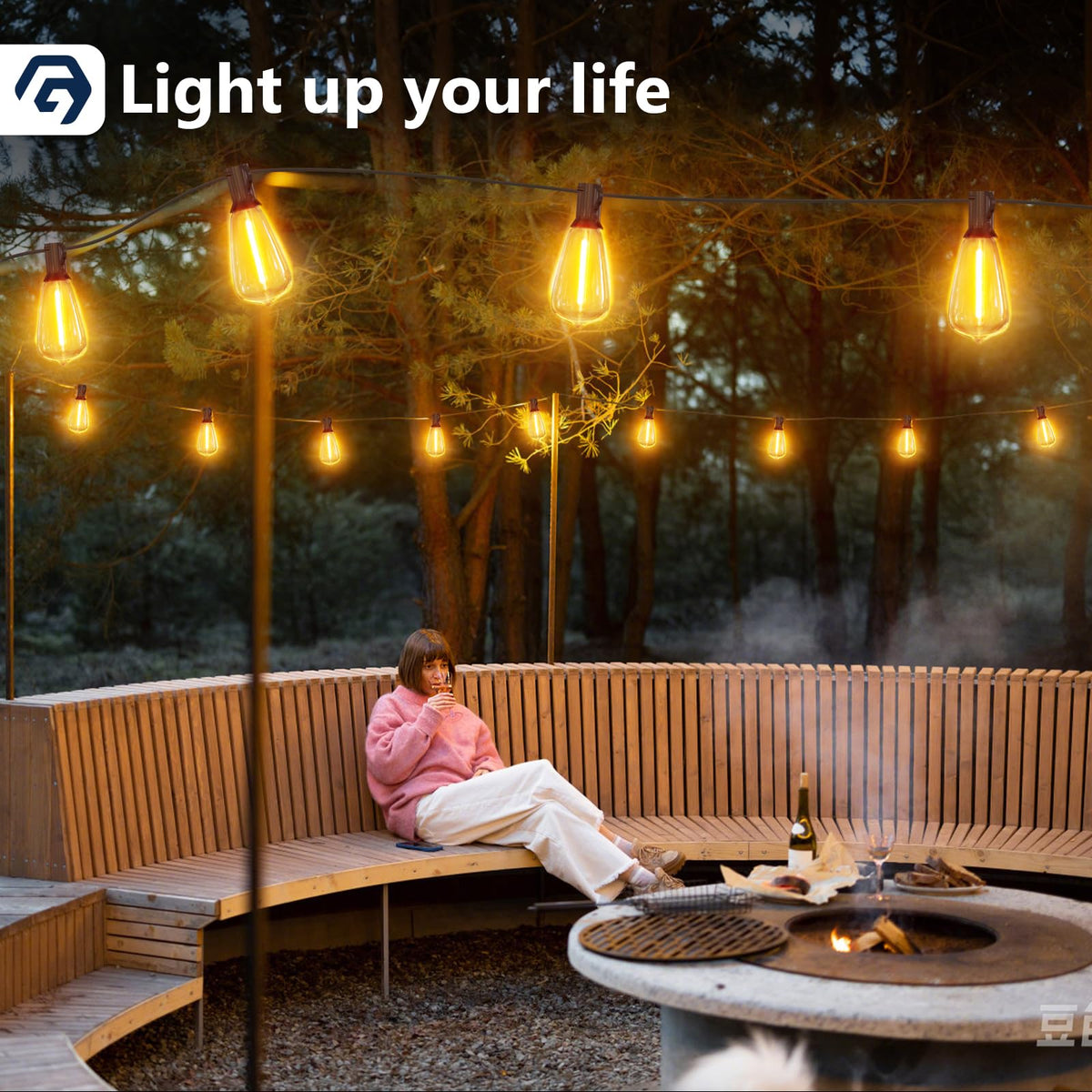 GPATIO Garden Lights, 30FT/9M LED Festoon Lights with 16 Shatterproof Bulbs