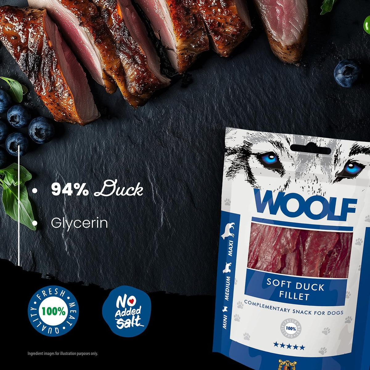 WOOLF Soft Duck Fillet Dog Treats - Complementary Snacks for Dogs | 100g