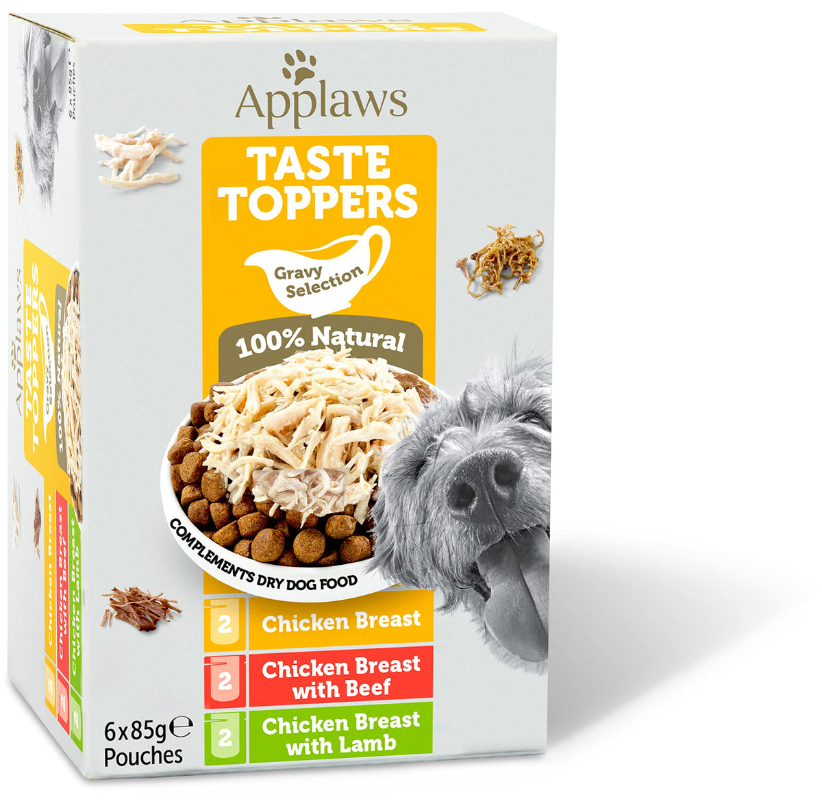 Applaws Natural Wet Dog Food Topper, Chicken Selection in Broth, 8x156g Tin