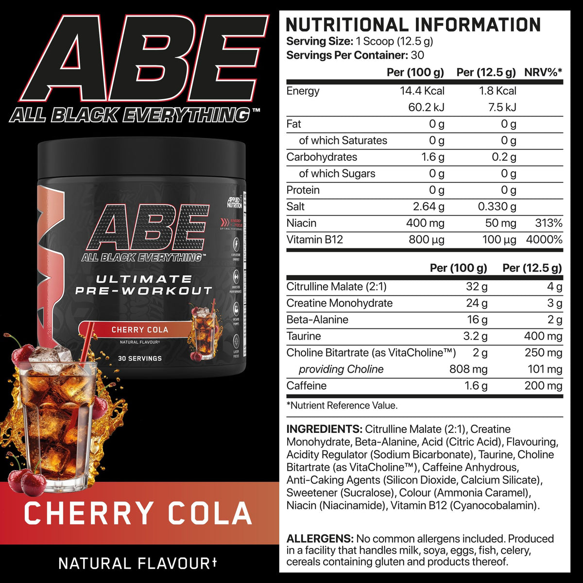 Applied Nutrition ABE Pre Workout Powder Tropical 375g