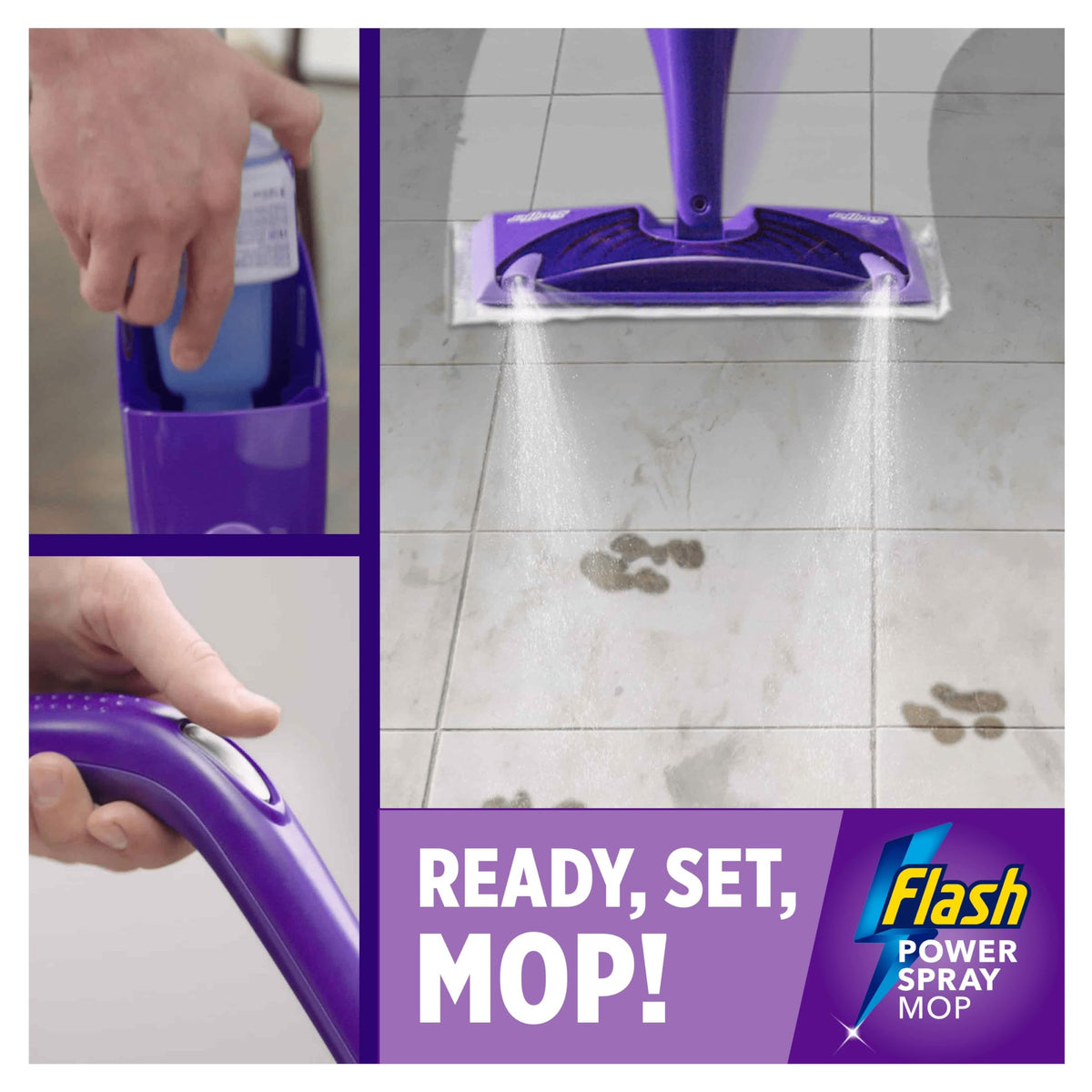 Flash Power Spray Mop Floor Cleaner Liquid Citrus 4x1.25L