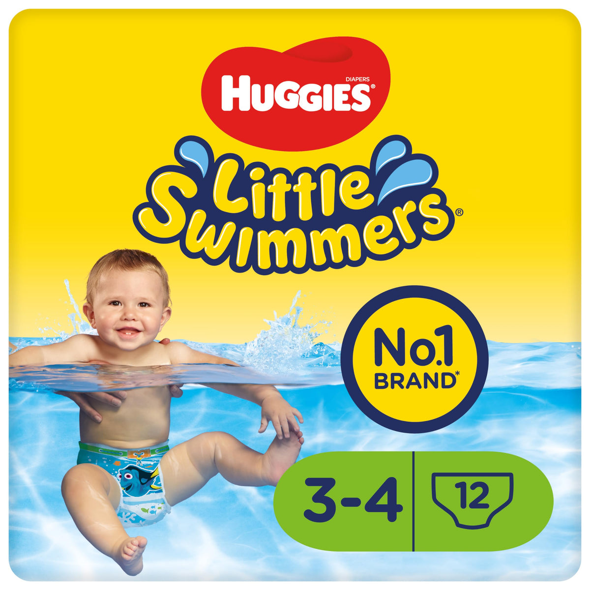 Huggies Little Swimmers, Swim Nappies, Size 5-6 - 33 Pants - Maximum Protection Swimming Nappies with Leak Guards - All-Round Stretchy Waistband