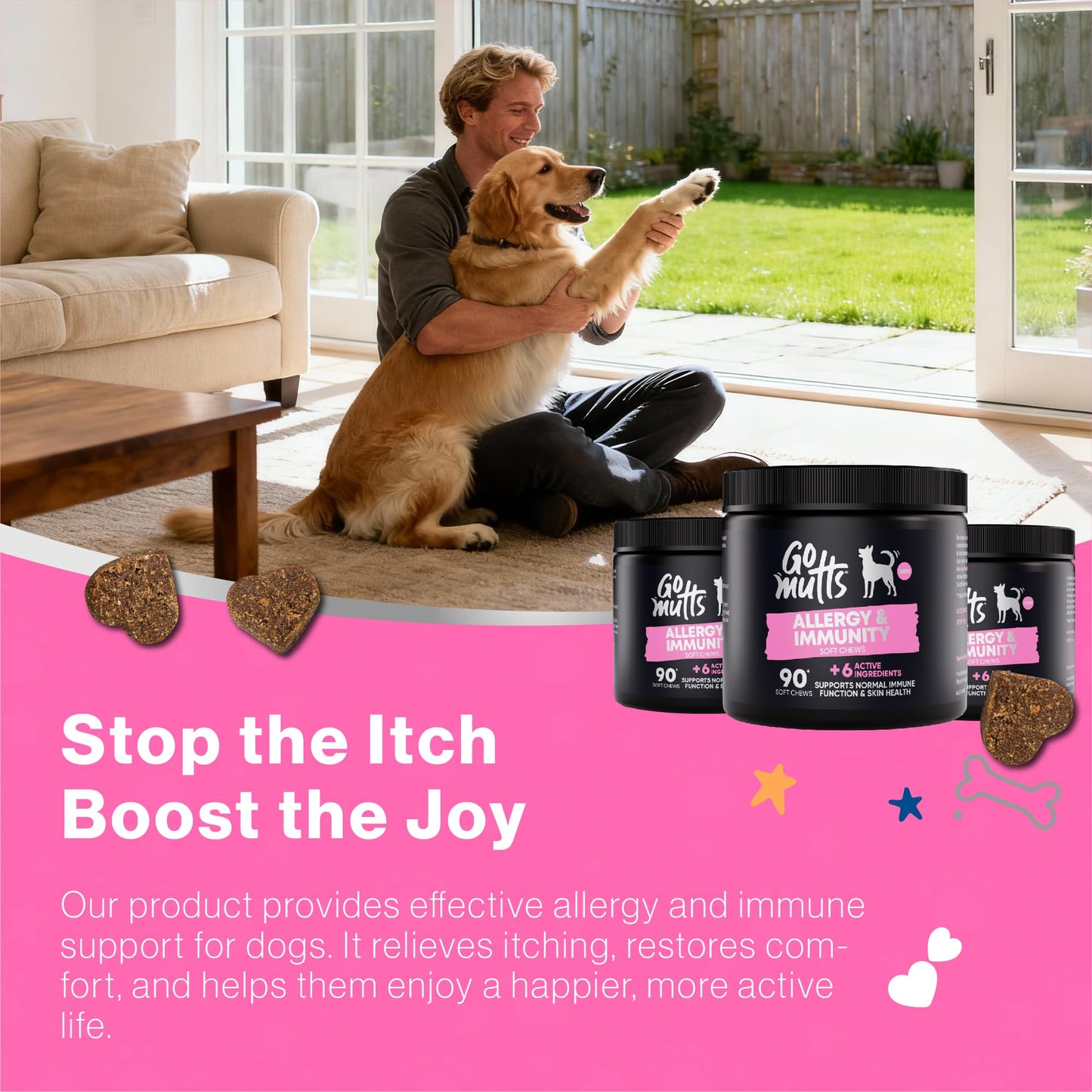 Joint Supplements for Senior Dogs, 120 Tablets with Glucosamine, Green Mussel & Vitamin C, Senior Dog Joint Supplements - Relieve Stiff Joints & Support Mobility for Your Dog