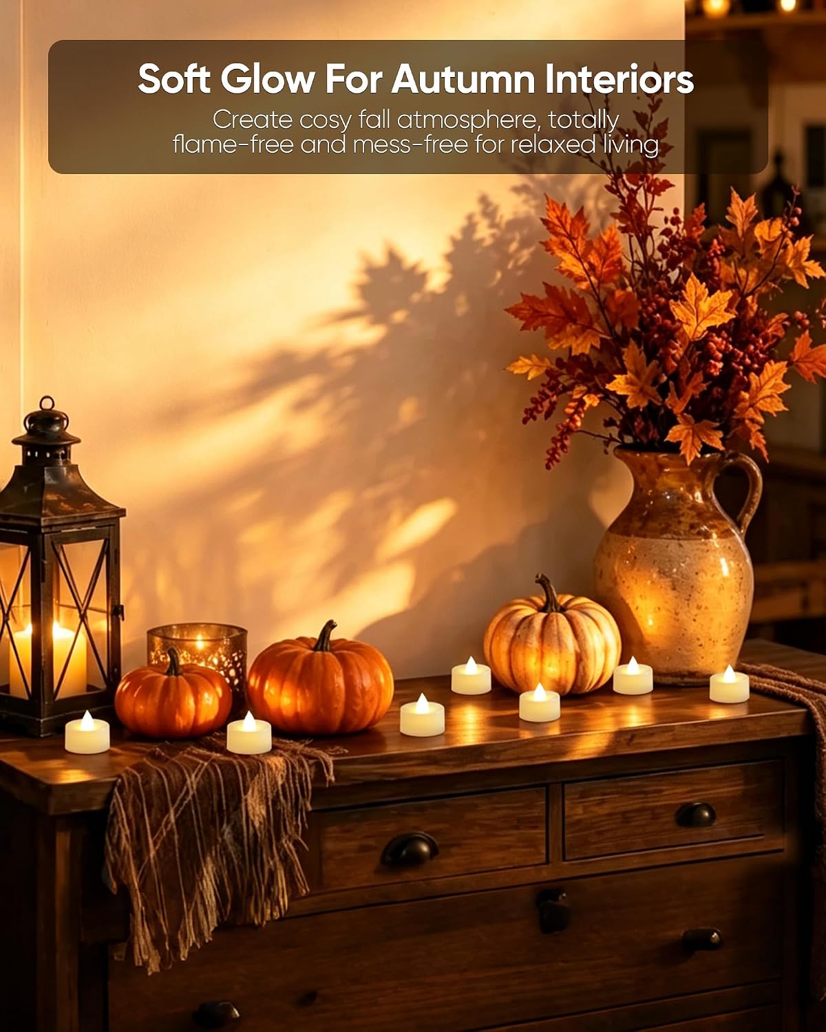 Homemory Led Battery Operated Tea Lights, Fake Electric Flickering Candles