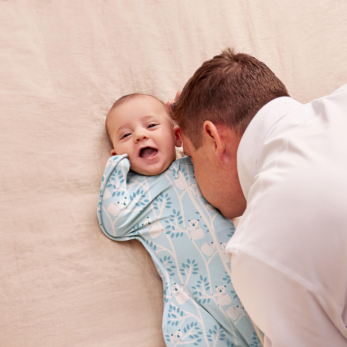 Love To Dream™ Swaddle UP™, Newborn 2.2-3.8 kg - Grey, Snug Fit, Supports Healthy Sleep Routine, 1.0 Tog - Ideal for 20-24°C Temperatures, Machine Washable Cotton & Double Zip for Easy Nappy Changes