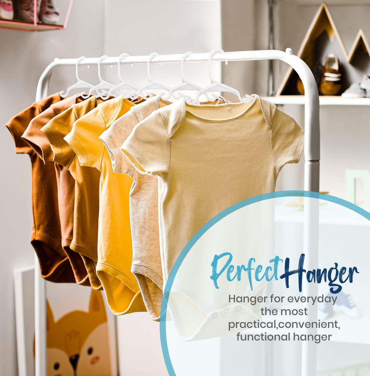 Utopia Home 20pcs Kids Hangers - 28cm Plastic Baby Hangers for Closet - Kids Hanger for Clothes and Baby Hanger for Closet - for Daily Standard Use (Grey)