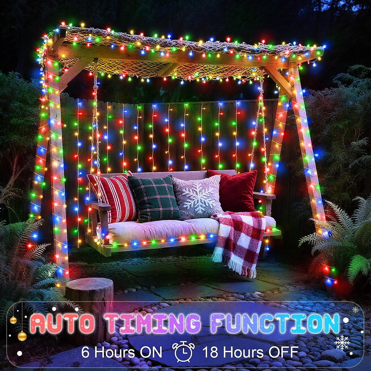 Dalugo Battery Fairy Lights, 3M 30 LED Warm White String Lights with 6h Timer, IP65 Waterproof Battery Powered Fairy Lights for Indoor Outdoor Christmas Decorations