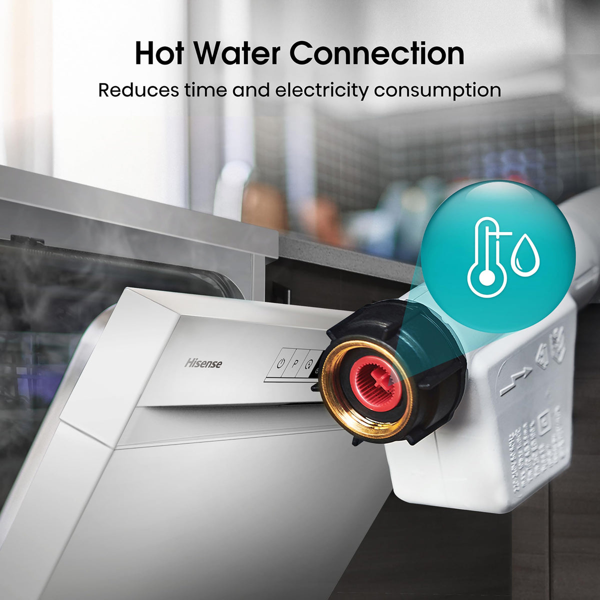 Hisense HS523E15WUK Slimline 10 Places Free Standing Dishwasher White with 30 Minutes Quick Wash [Energy Class E]