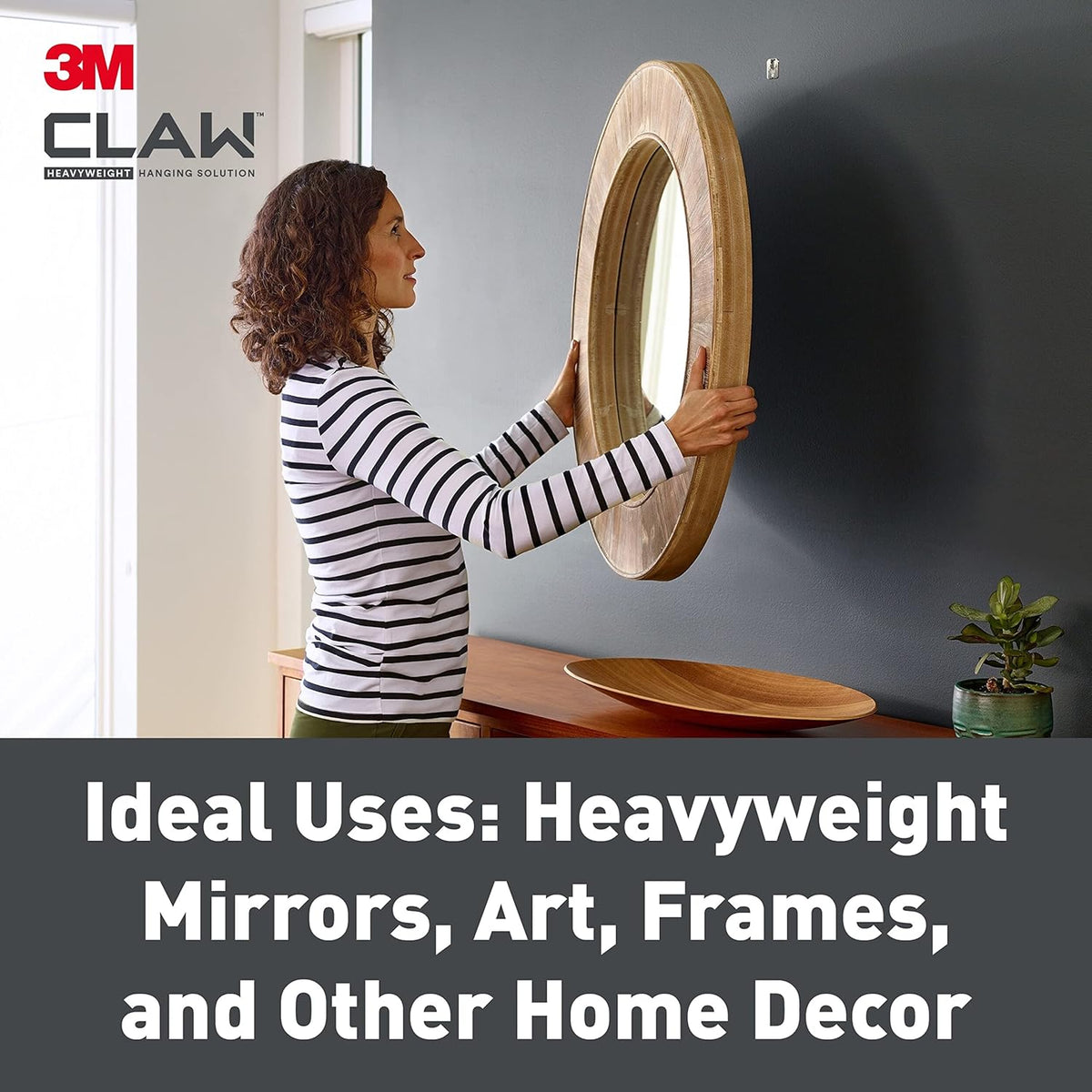 3M Claw Plasterboard Picture Hanging Wall Hooks For Hanging Home Décor, 4 Hangers, Holds up to 7 kg - Ideal for Heavyweight Items