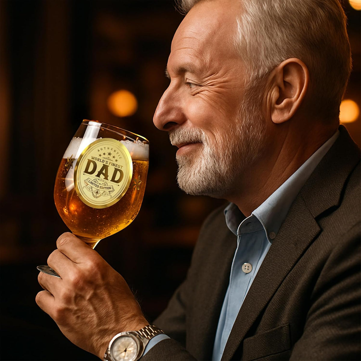 Crownly Crystal® Gold Birthday Gifts: Dad's Beer Glasses