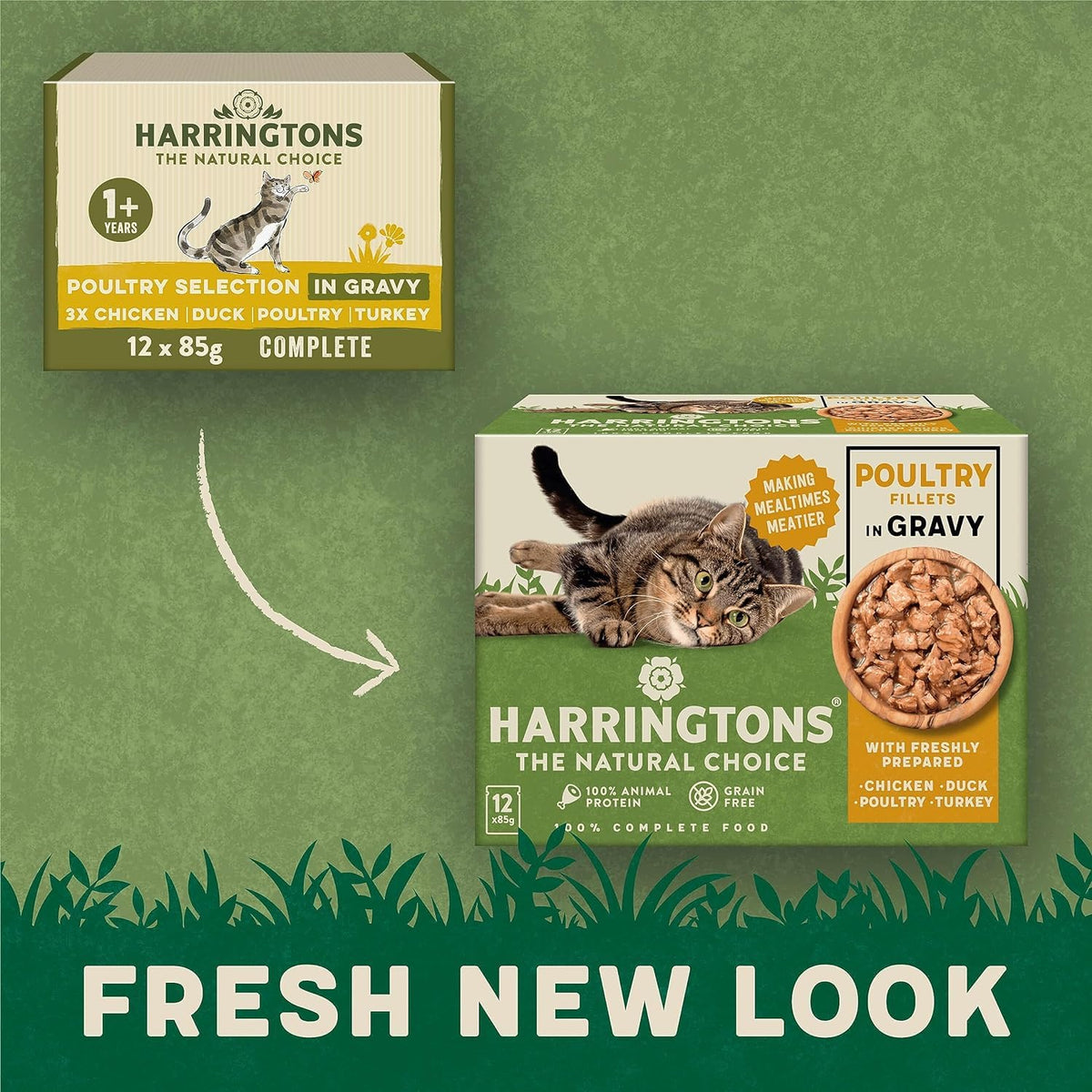 Harringtons Complete Wet Adult Cat Food Pouch Mixed in Jelly Pack 40x85g