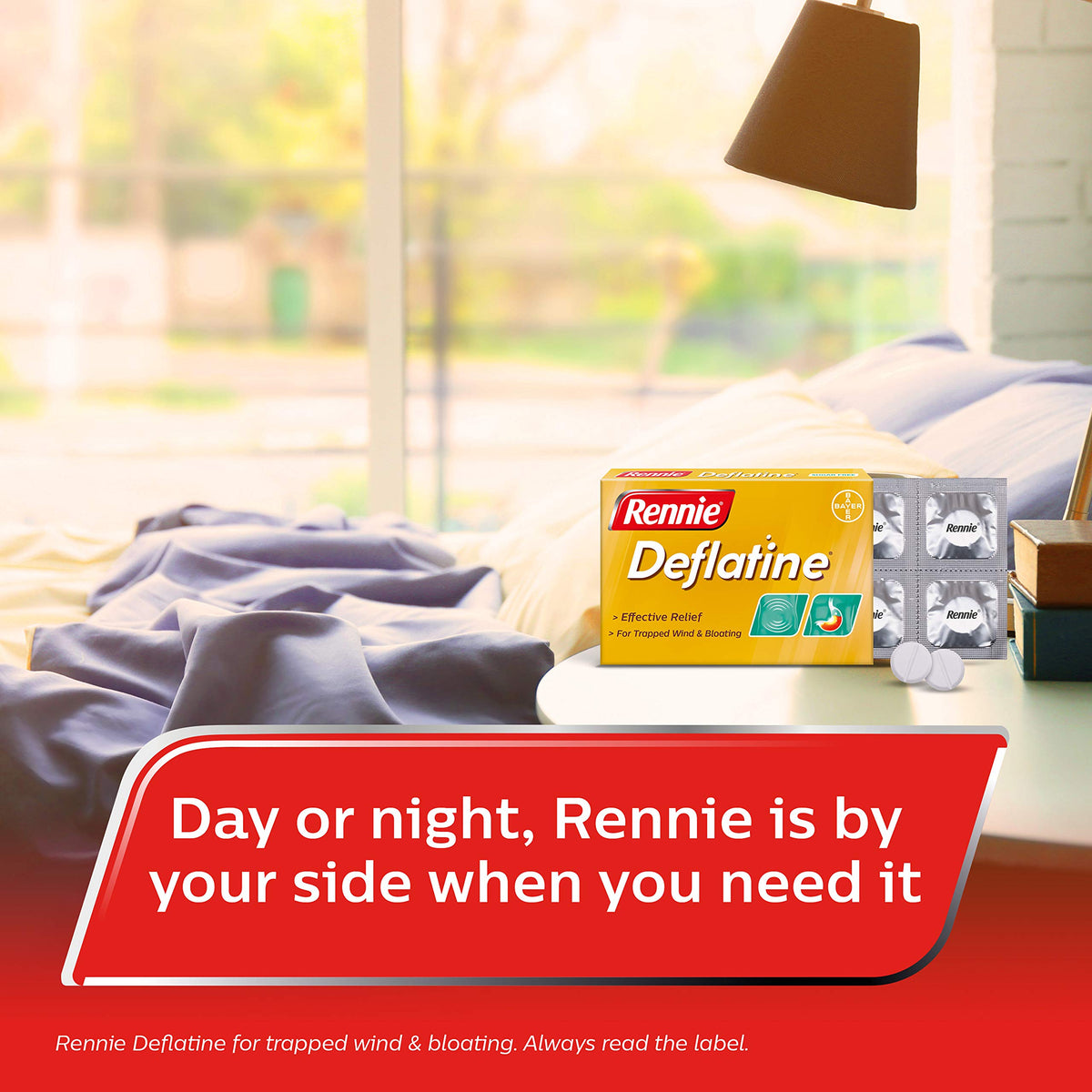 Rennie Deflatine Tablets for Heartburn, Indigestion and Trapped Wind 36ct