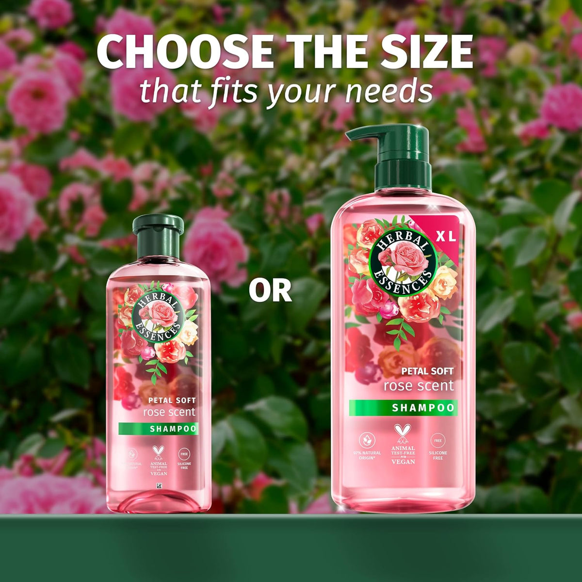 Herbal Essences Rose Scent Petal Soft Shampoo 650ml to Help Dry Hair Feel Silky and Nourished, Blended with Rose Essence and Natural Origin Ingredients, Silicone Free, Vegan and Cruelty Freerefers