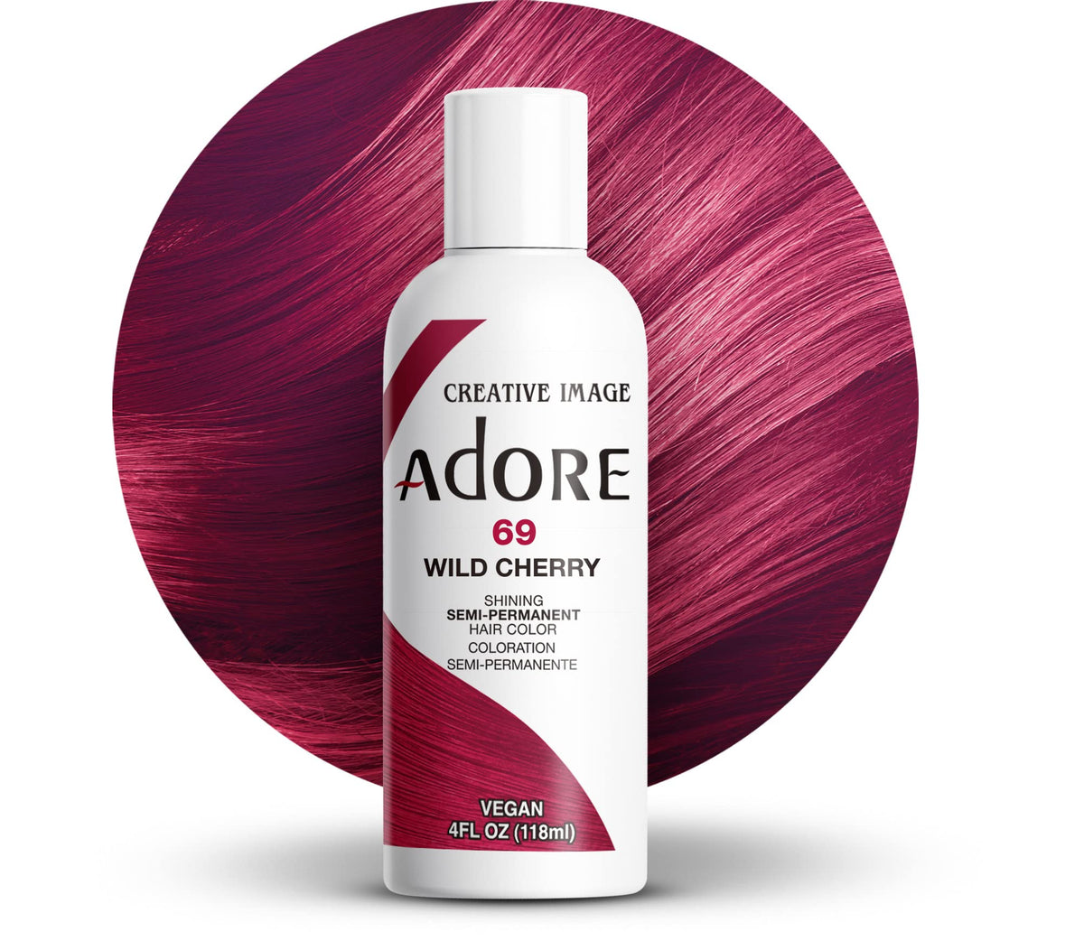 Adore Shining Semi Permanent Hair Colour 121 Jet Black – Vibrant Black Hair Dye, Vegan & Cruelty-Free, Ammonia, Peroxide & Alcohol Free