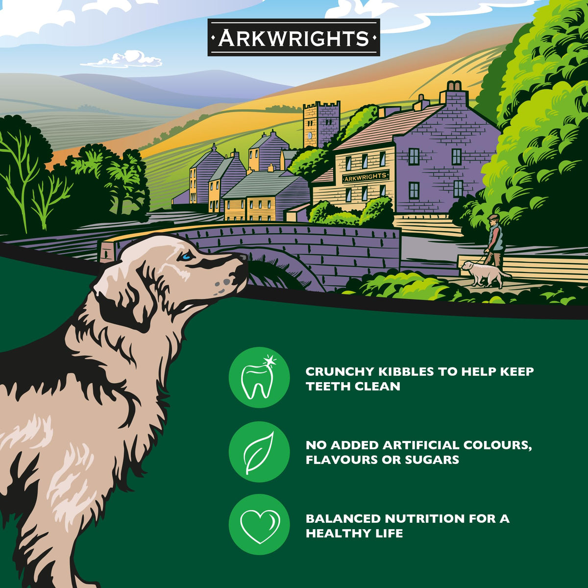 Arkwrights Complete with Beef Dry Dog Food 15kg - Complete Nutrition for Working and Sporting Adult Dogs - Healthy, Nutritious Dry Dog Biscuits